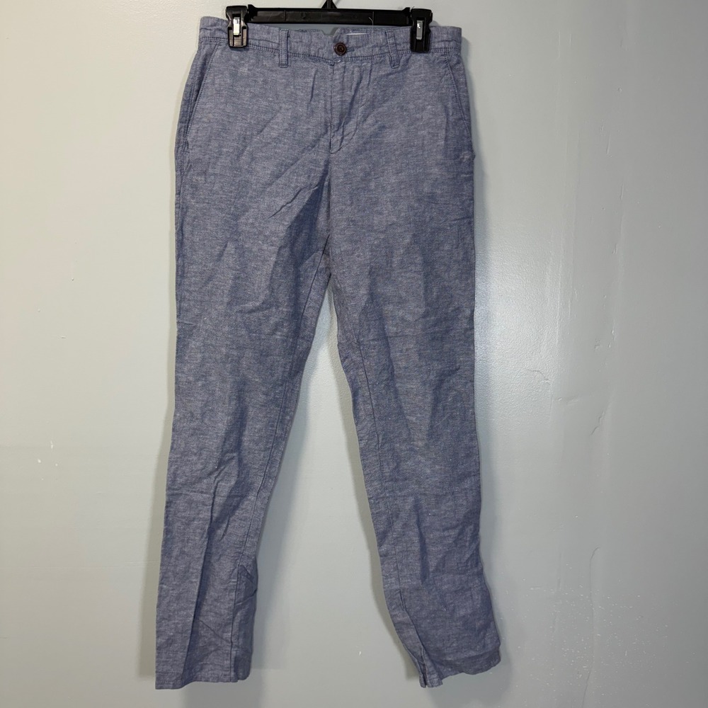 Gap Slim Linen Cotton Blend Pants Blue 28x30 Lightweight Resort Wear